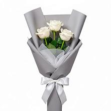 Букет 3 белые розы #REPLACE_PRED# Высоцке